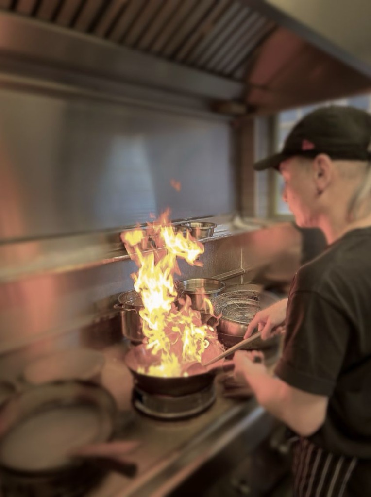 Chef Andy wok frying